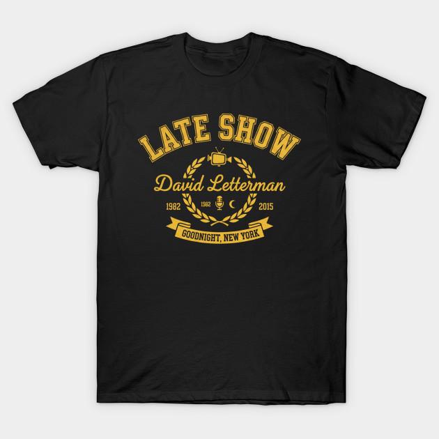 Мужская черная футболка с принтом Late Show With David Letterman Печать на трансферной бумаге без вырезания Хлопковая футболка