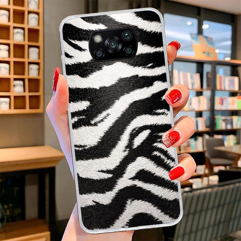 Zebra Stripe Black White Cover Phone Case For Xiaomi Poco F7 Ultra X7 X6 X5 Pro M7 Redmi 15C 15 13C 13 12C 12 10C 10 9A 9C 9T 9
