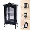 Antique Wooden Display Cabinet Miniature Storage Shelf For 1/12 Scale Dollhouses Model Room Scene Display Accessories