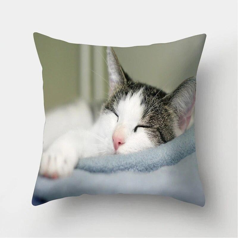 Декоративная подушка с милым кошачьим принтом, наволочка, подушка для дивана, гостиной