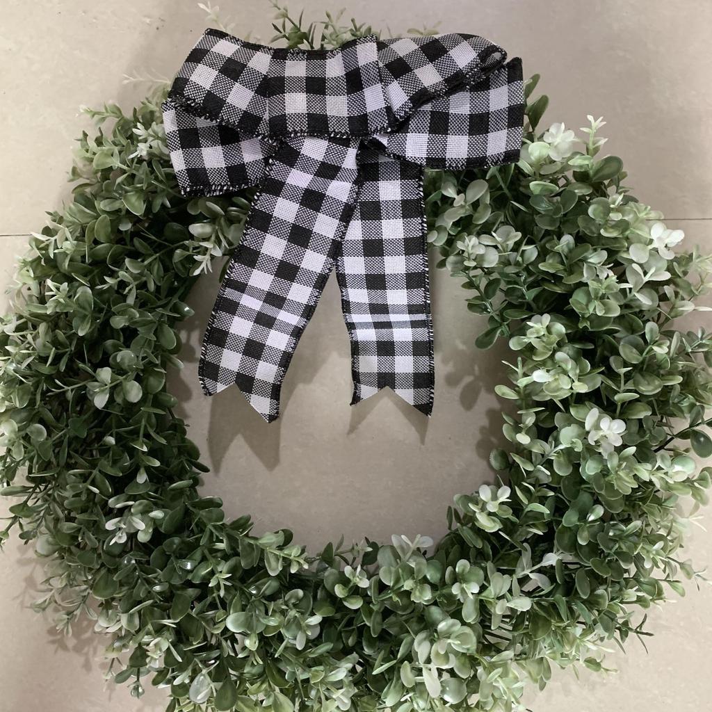 Рождественская имитация зеленого растения Венок из листьев денежного дерева Виноградная лоза Кольцо Домашнее украшение для подвешивания на окно или дверь 40 см