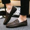 FashionMale Casual Shoe Non Slip and Waterproof Men's Leather Shoes Round Toe Flat Classic Original Shipping Free Luxury Sale Slip-on