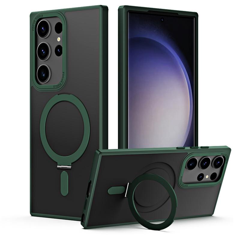 Подходит для Samsung S23 Новый Магнитный Кронштейн Защитный Чехол S25ultra Поддерживает Магнитную Беспроводную Зарядку Чехол для Мобильного Телефона
