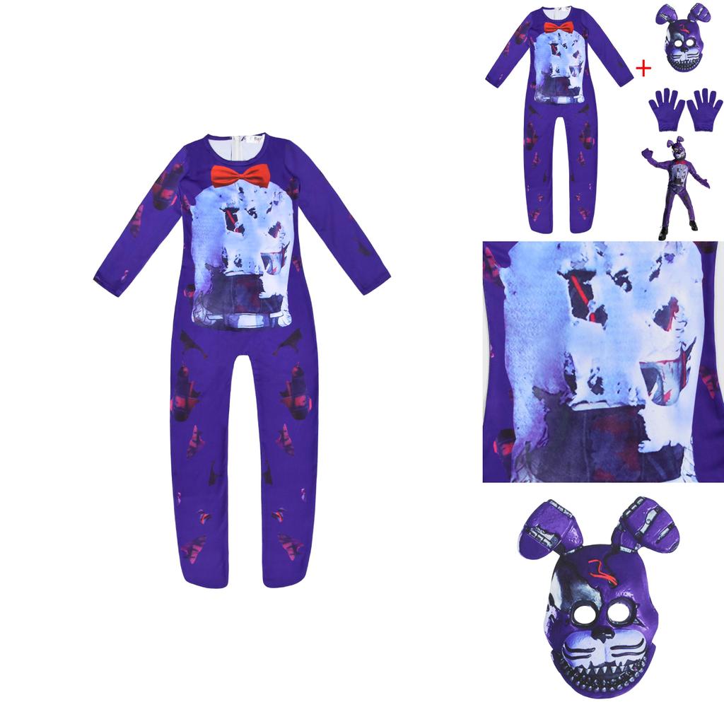 Унисекс Sundrop Fnaf Игрушечный Медведь Косплей Костюм Боди Комбинезон Маска Перчатка Для Карнавалов