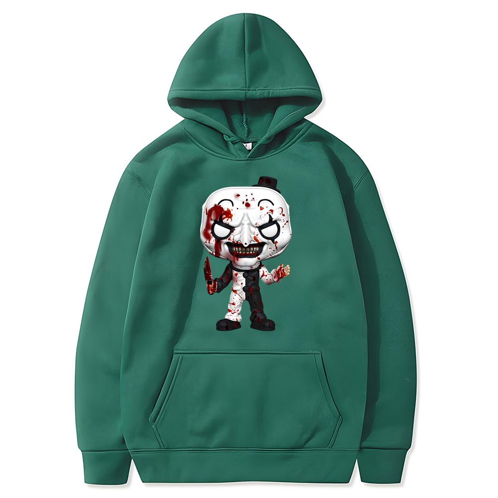 Фильм ужасов Terrifier3 Толстовка с капюшоном Art Clown Art Big Head Одежда для женщин и мужчин Dark Style Толстовка Terrifier Doll Image Pullover