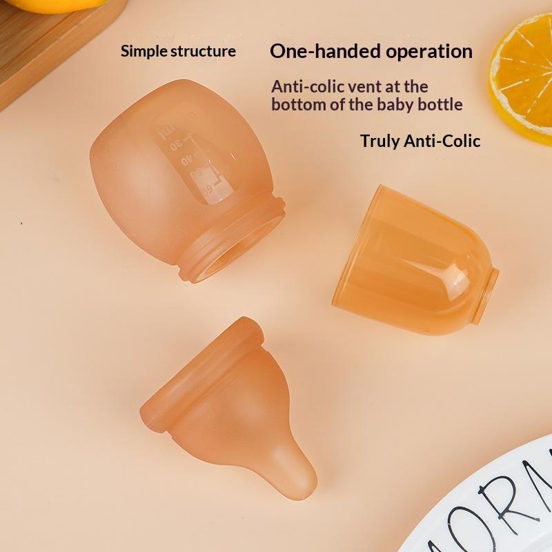 Portable Anti-Colic Silicone Baby Feeding Bottle 60ml BPA Free Mini Soft Newborn Nursing Bottle for Travel