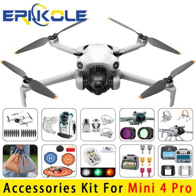 Комплект аксессуаров для DJI Mini 4 Pro — наборы фильтров для дрона, защитная крышка объектива, джойстик RC, пропеллер, шасси, сумка для переноски