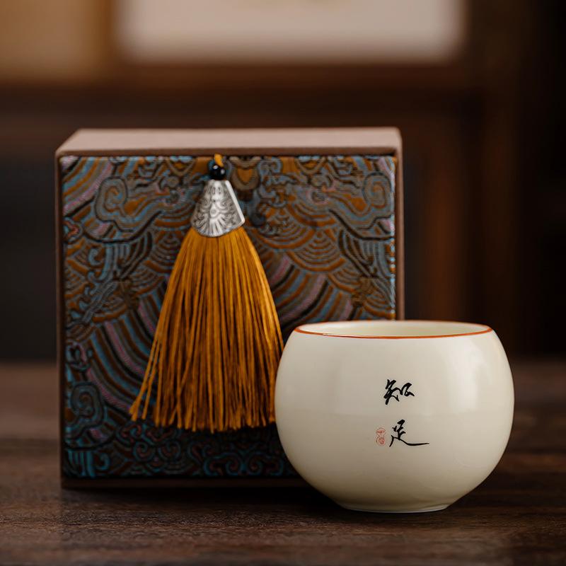 Ru kiln teacup master cup personal tea tasting cup household single large tea cup ceramic kung fu tea set