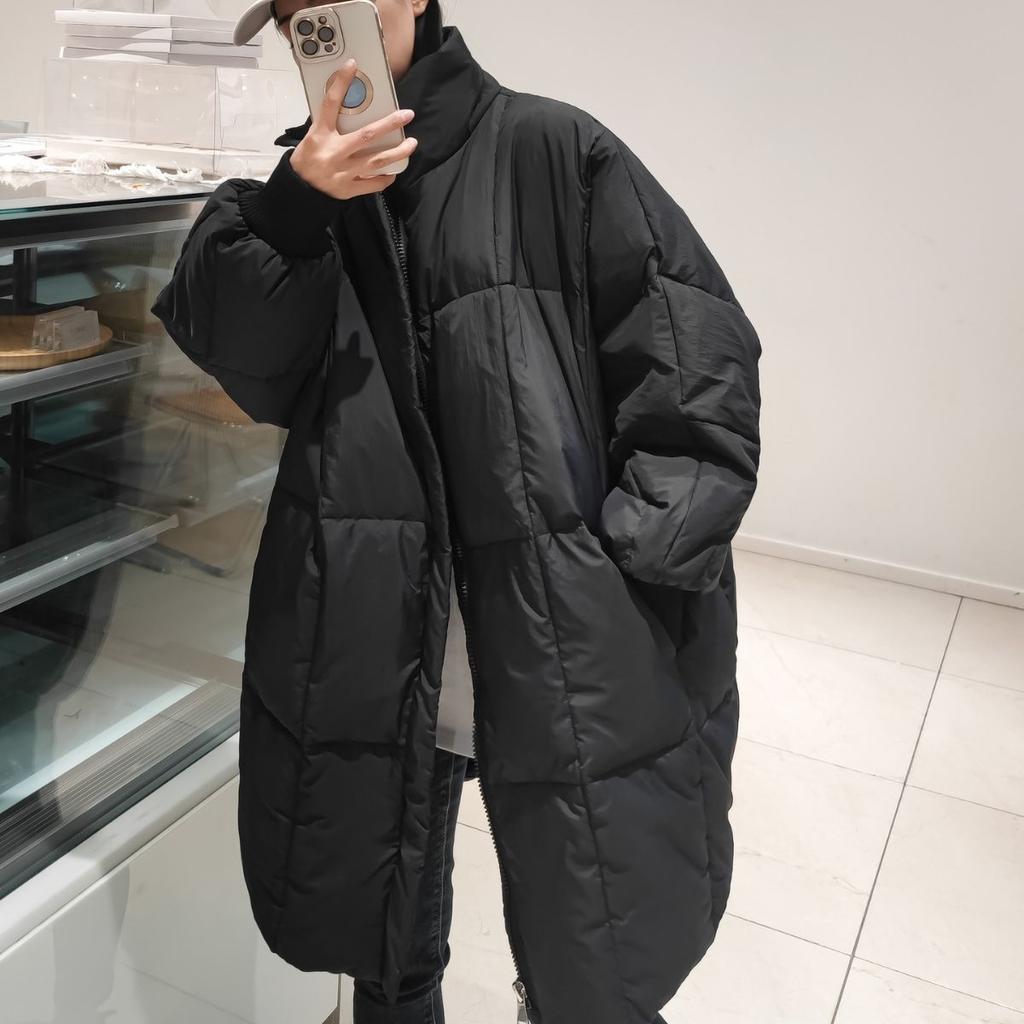 Новое пуховое пальто большого размера для женщин на зиму, средней длины, свободное, хлопковое пальто в корейском стиле, утолщенное, хлопковое пальто в гонконгском стиле