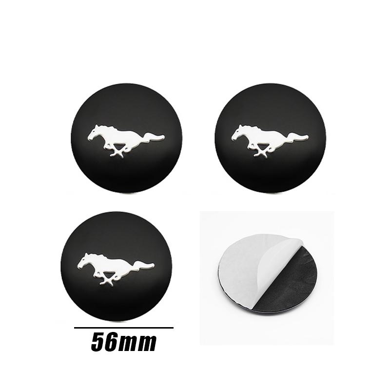 4Pcs 56mm Car Wheel Center Hub Caps Sticker Decals Accessory For Ford Fiesta Ranger Focus Kuga Mustang S-MAX Transit Mondeo Esco