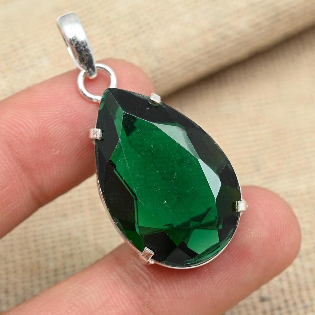 Chrome Diopside Gemstone Handmade 925 Sterling Silver Wonderful Jewelry Gift For Her Pendant