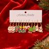 6-Piece Adorable Christmas Cartoon Earrings Set with Snowman and Santa Pendants