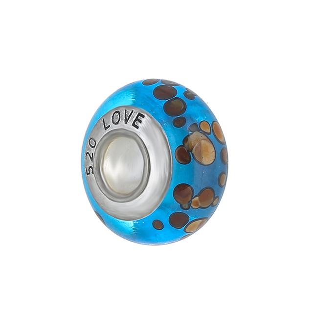 2 шт./лот, модный синий муранский кристалл, подвеска, подходит для подвесок серебряного цвета, женский браслет из бисера «сделай сам», для мужчин, изготовление ювелирных изделий