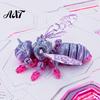 Movable Jointed Fantasy Creature 3D Printed Articulated Bee Fidget Toy, Flexible Joint Figurine with Keychain, Creative Desktop Gift for