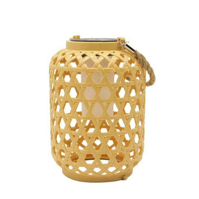 1 PCS Solar Bamboo Woven Lantern Outdoor Garden Courtyard Lighting Fixture Waterproof Hanging Decor For Patio Yard