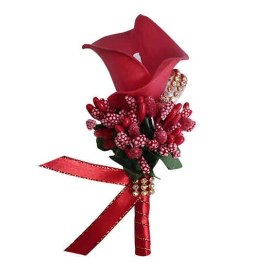 Инновационная обычная каллилия нагрудный значок реалистичный DIY имитация жениха невесты жениха поддельный цветок корсаж