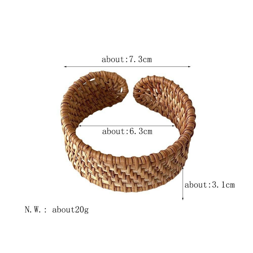 Rattan Woven Vintage Rattan Bracelet Chunky Style Ethnic Style Bangle Handmade Bangles Boho Style