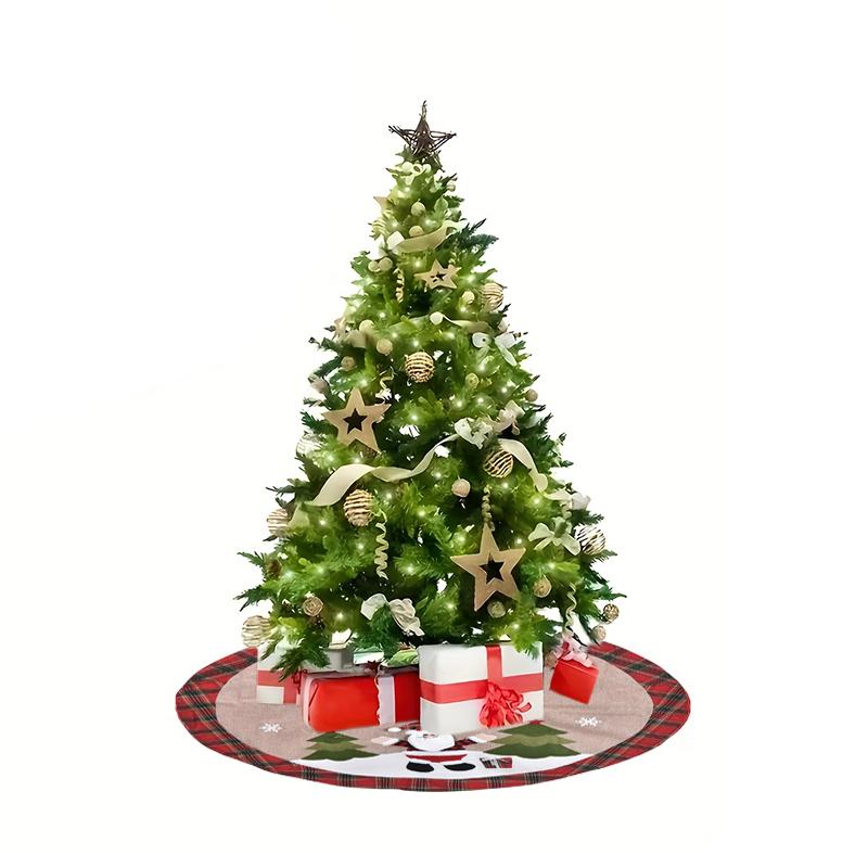 1PC With Snowman and Santa Claus Print Home Linen Cloth New Year Tree Skirt Office Christmas Skirt Party Decorations 108cm