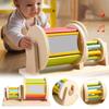 Rotating Toy Drum Educational Toy With Roller Rolling Textile Drum For 2 Years Old Rotating Drum Baby Toy Baby Wooden Toy