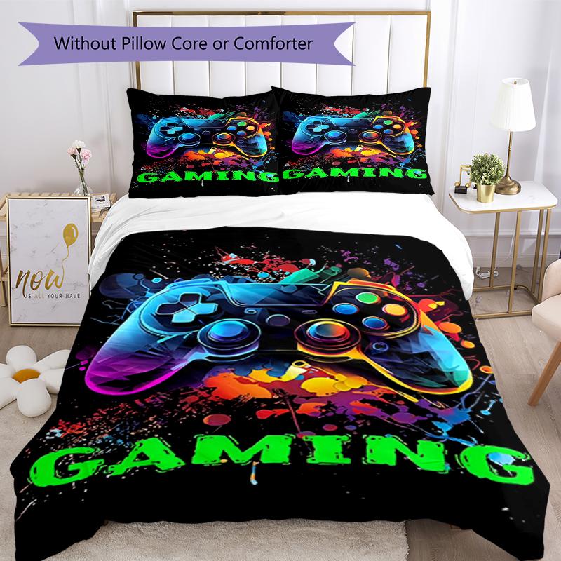 3pcs Game Controller Bedding Set Duvet Cover Closure Includes 1 Duvet Cover & 2 Pillowcases, Soft and Comfortable for All Seasons.