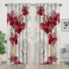 2pcs Set Modern Abstract Golden Butterfly & Leaf Curtains Versatile Polyester Drapes for Living Room, Bedroom, Kitchen Decor