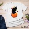 Black Cat Shirt Gift Fall Autumn Pumpkin Cat Thanksgiving Unisex T-shirt