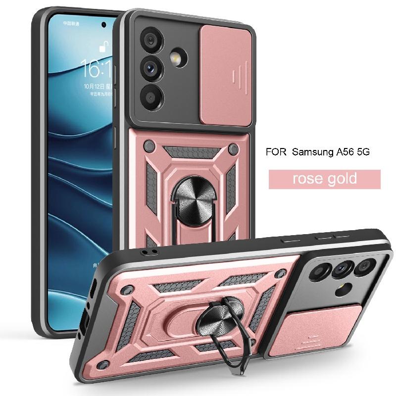 Чехол для Samsung Galaxy A56 5G, скользящая защита камеры, бронированный чехол для телефона для Samsung A56 5G, магнитный держатель, кольцо-подставка