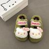 Versatile Comfortable and Warm Girls Fluffy Shoes Autumn and Winter Suede Cute Cartoon Hello Kitty Casual Thick-soled Cotton Slippers