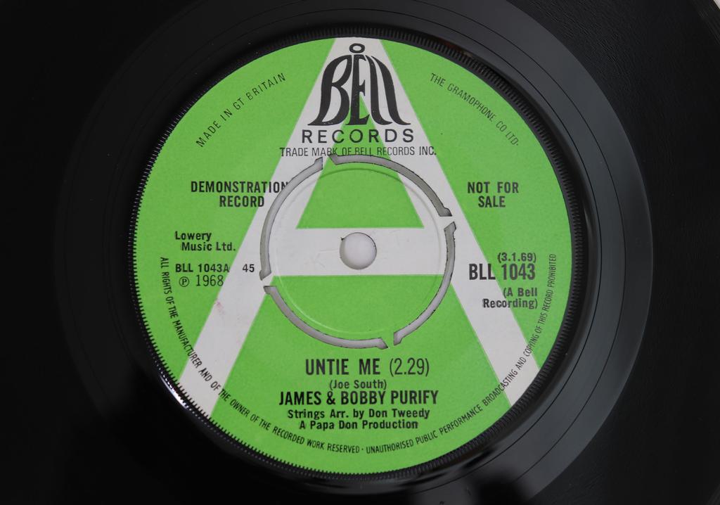 7-дюймовая пластинка JAMES BOBBY PURIFY Развяжи меня Мы наконец-то собираемся сделать BLL1043PROMO BELL 1968 UK SoulFunk Б/У