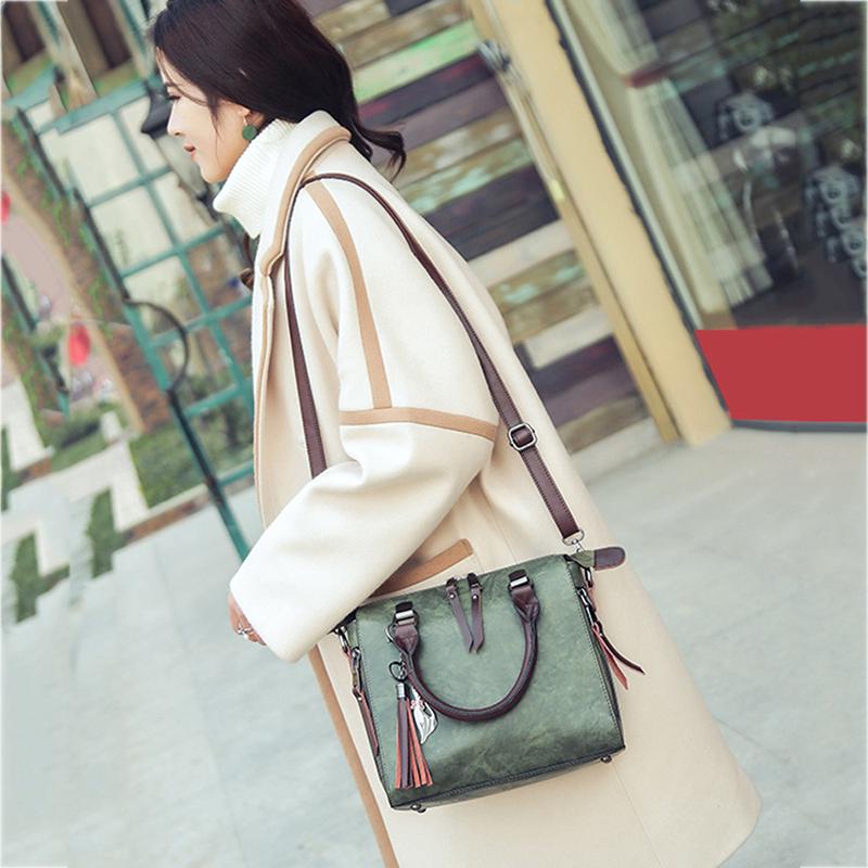 Сумки через плечо с двойной молнией, повседневная женская винтажная сумка с кисточками Cat, роскошная женская сумка