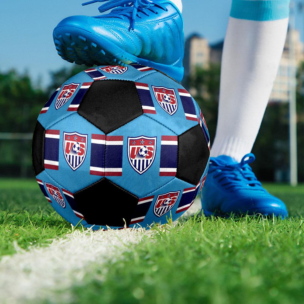 USA football Size 5 Soccer Ball, Machine-Stitched PVC, Durable & High Bounce, All Ages Fit, fan merchandise, matches & outdoor use.