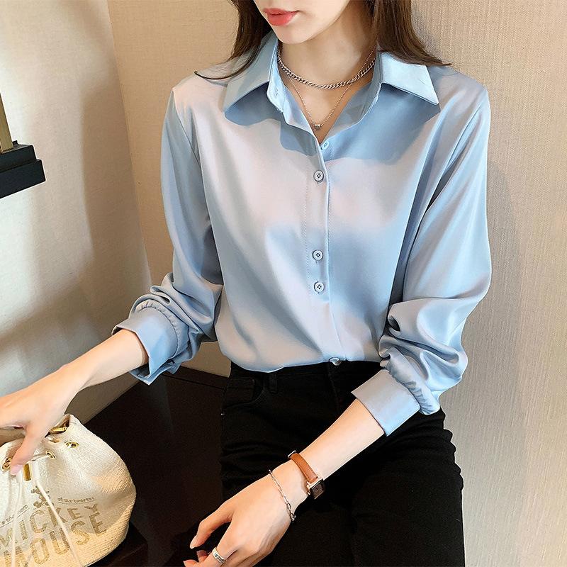 Ladies' Shirt Women's White Shirt Early Fall Long-sleeved Shirt Design Sense Niche Temperament White Chiffon Blouse Temperament Elegant Fashion Top