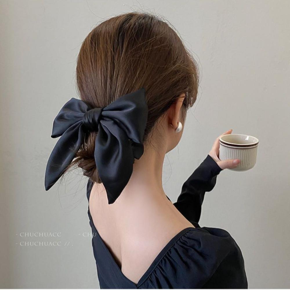 Scrunchies Bow Hair Tie Solid Color Ponytail Headband Fashion Hair Accessories Women