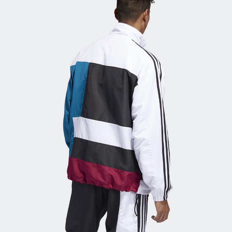 adidas Originals Spirit Oversized Лоскутная спортивная куртка Мужские куртки Белые многоцветные ED6242
