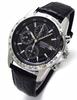 Chronograph Watch with Genuine Leather Strap, Black, SND367P1, Officially Distributed In Japan [Parallel Import]
