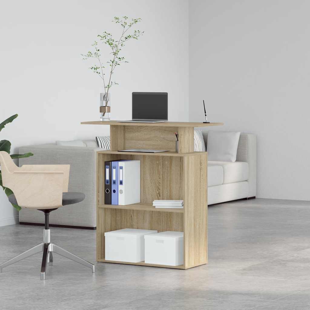 Biurko Recepcyjne Dąb Sonoma 100X40X104 Cm Drewno Klejone