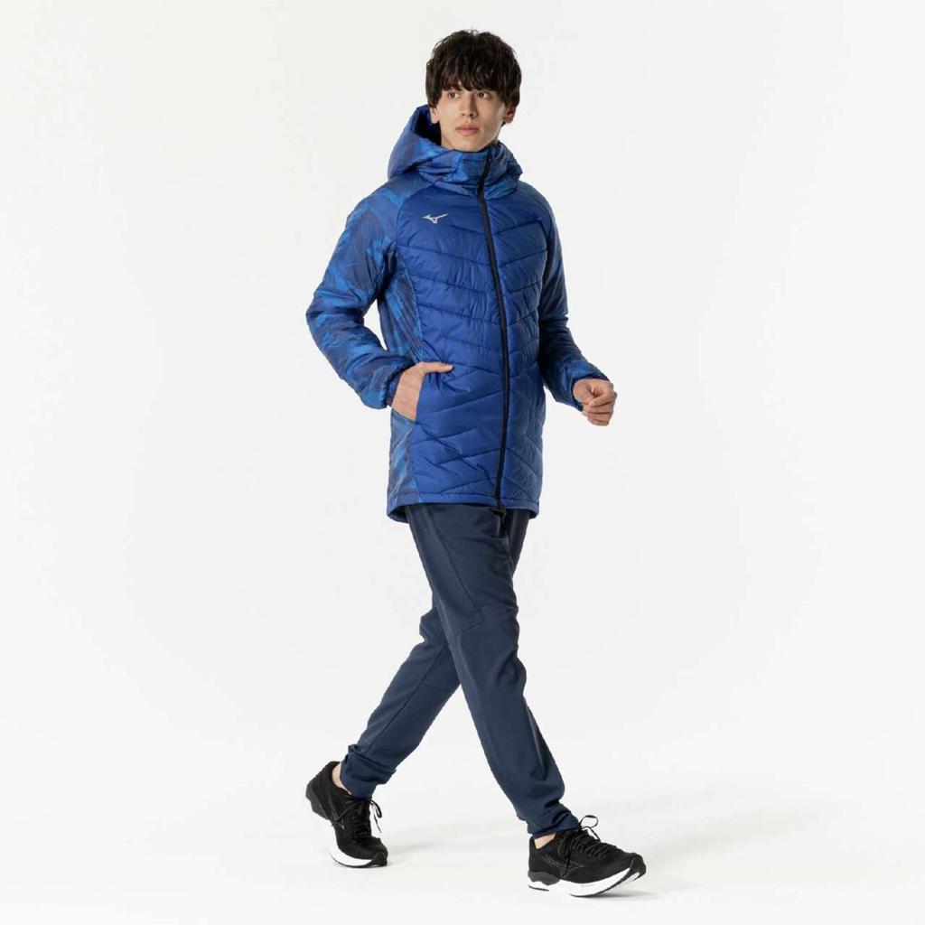 Mizuno Мужское пальто Techfill Breath Thermo Training Classic 32MEB536, средней длины, водоотталкивающее, влагоотводящее, сохраняющее тепло, можно стирать,