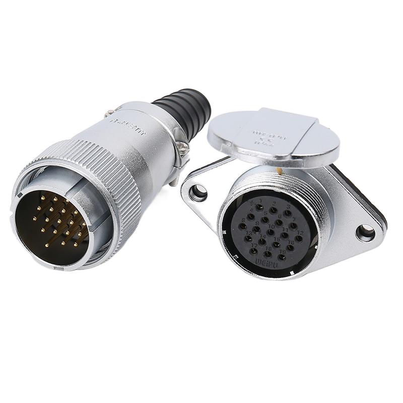 WEIPU WS32 TQ+ZG Waterproof Connector Screw Type Metal Aviation Panel Connectors Male Plug Female Socket 4 6 8 10 12 13 19 Pin
