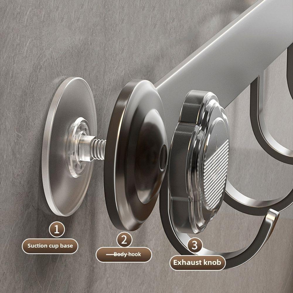 No-Punch Clothes Storage Hook Carbon Steel Entryway Storage Rack Sundries Storage Hook  Bathroom