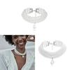 Minimalist Pearl Pendant Necklace Handcrafted Multilayer Geometric Jewelry For Ladies