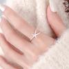Открытое кольцо в виде простой серебряной пятиконечной звезды, простое и модное чувство дизайна, кольцо, холодный ветер, личность, универсальное украшение, чувство изысканности
