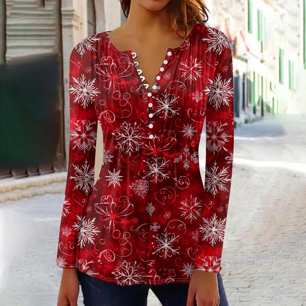 Рубашки с длинным рукавом для женщин, осенняя мода, нарядные повседневные блузки, модные плиссированные туники, топы для леггинсов, Рождество