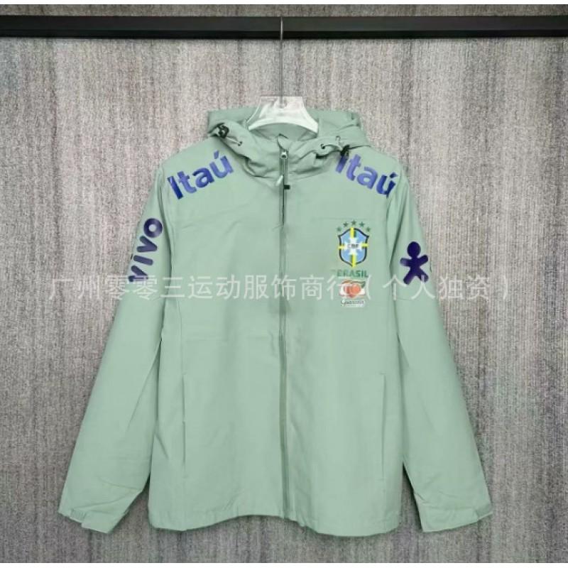 Soccer Training Jersey Neymar Santos Brazil Team Half-zip Jacket Polo Embroidery Sportswear