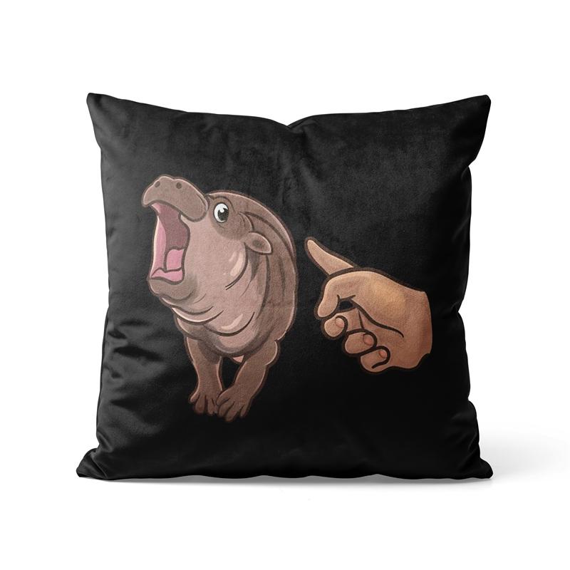 Gaslight Gatekeep Girlboss Moo Deng the Curious Hippo Throw Pillow Covers Cushion Cases Pillowcases for Sofa cm x cm