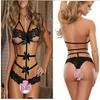 Сексуальное кружевное белье-искушение с бантом, комплект из трех предметов