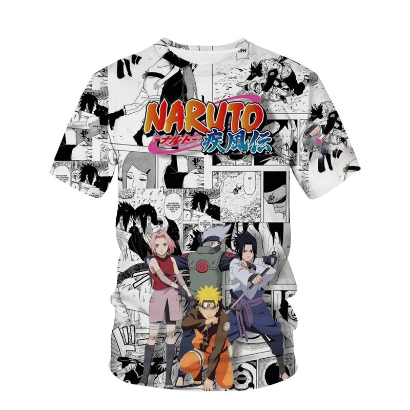 Japan Anime Men's T-shirt Kakashi Boys Girls T-shirt 3D Print Akatsuki Short Sleeve Oversized Men's T-shirt Naruto Mens Clothing