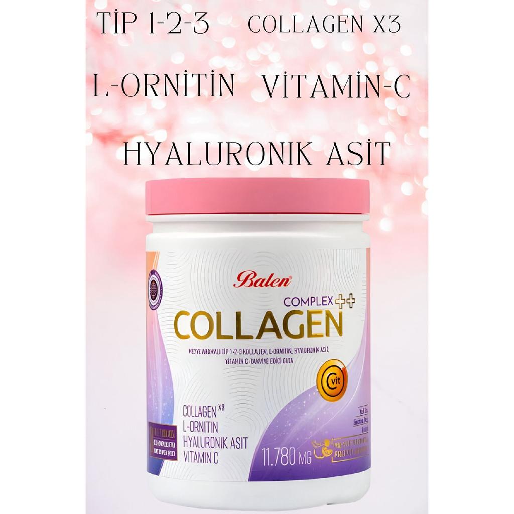 Collagen Complex Fruit Flavored Type 1,2,3 Collagen, L-ornitin, Hyaluronic Acid, Vitamin C