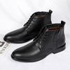 Мужские ботинки челси на шнуровке, модные ботильоны, мужские высокие ботинки-броги, модные ботинки из натуральной кожи, мужская деловая обувь