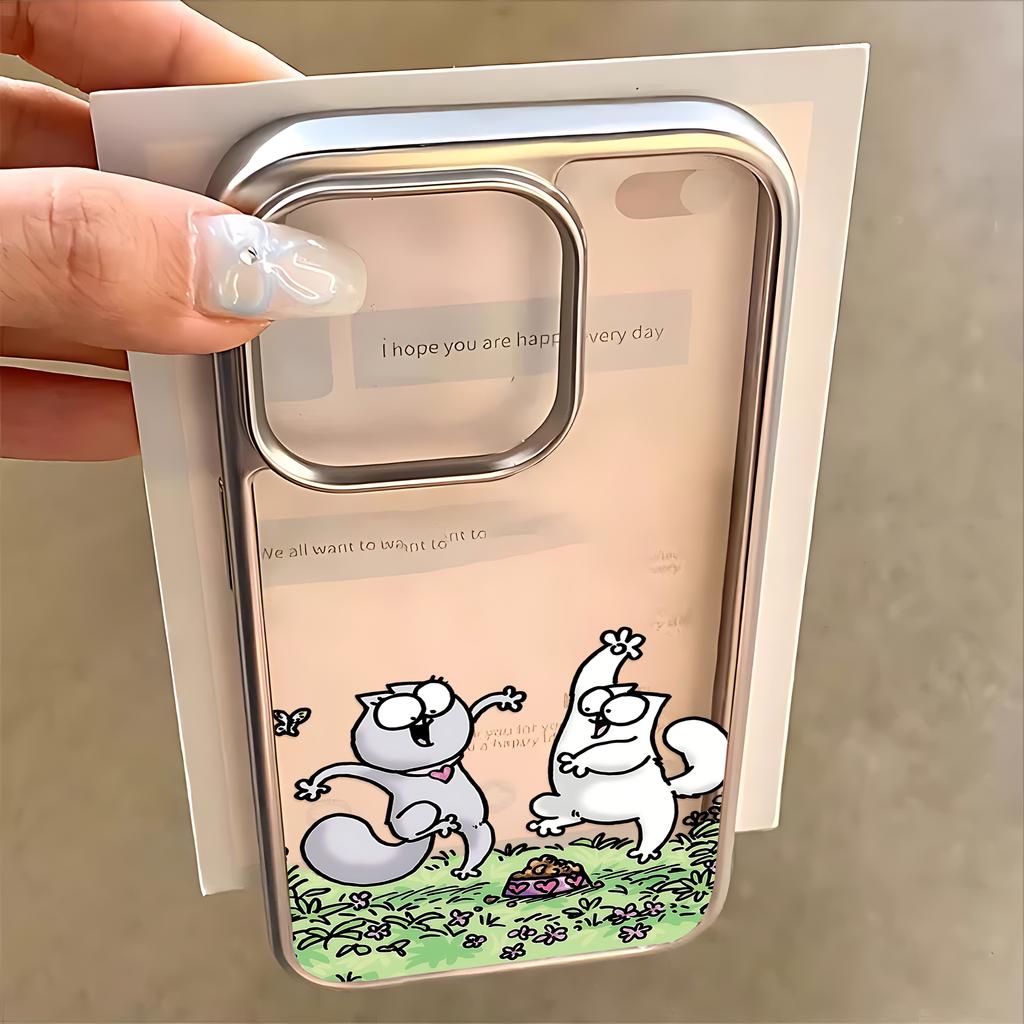 Cute S-Simons-Cat Phone Case for iPhone 17 16e 16 15 14 13 12 11 Air Pro Max X XR XSMAX 8 7 Plus Luxury Clear Soft Back Cover
