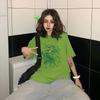 Корейский милый дракон в стиле панк готическая одежда Топ с коротким рукавом в стиле хип-хоп с винтажным принтом в стиле Харадзюку для женщин